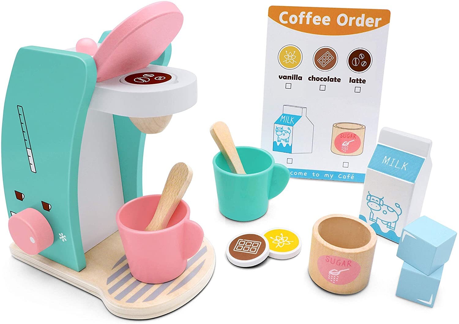 Wooden Coffee Maker 13 Pieces Upgraded Toy Coffee for Etsy