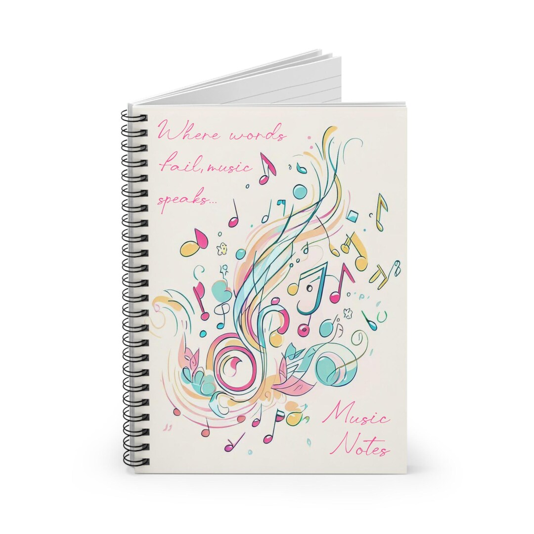 A5 Musical Notes Notebook, Journal for Musicians, Lyrics Notebook ...