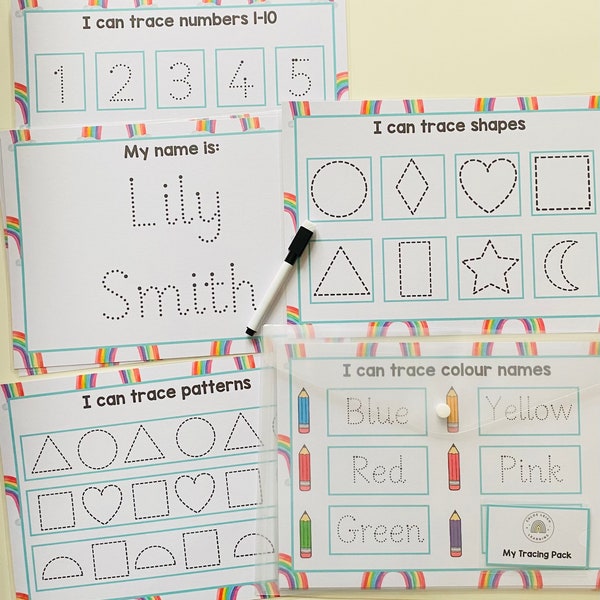 Writing Pack for Children | tracing pack | starting school learning pack | name tracing sheet | learning mats | handwriting practice |
