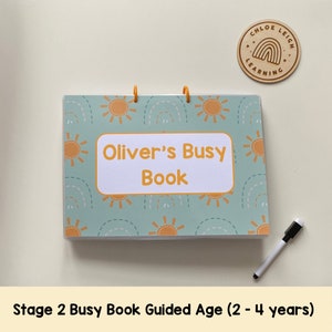 Preschool Personalised Busy Book (Stage 2 Guided Age 2-4 years) / preschool learning pack / educational book / nursery learning book /
