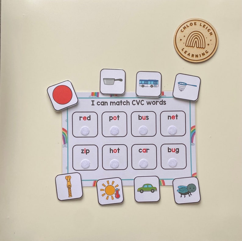CVC Words Velcro Matching Sheets | Phonics Learning | Early Years ...