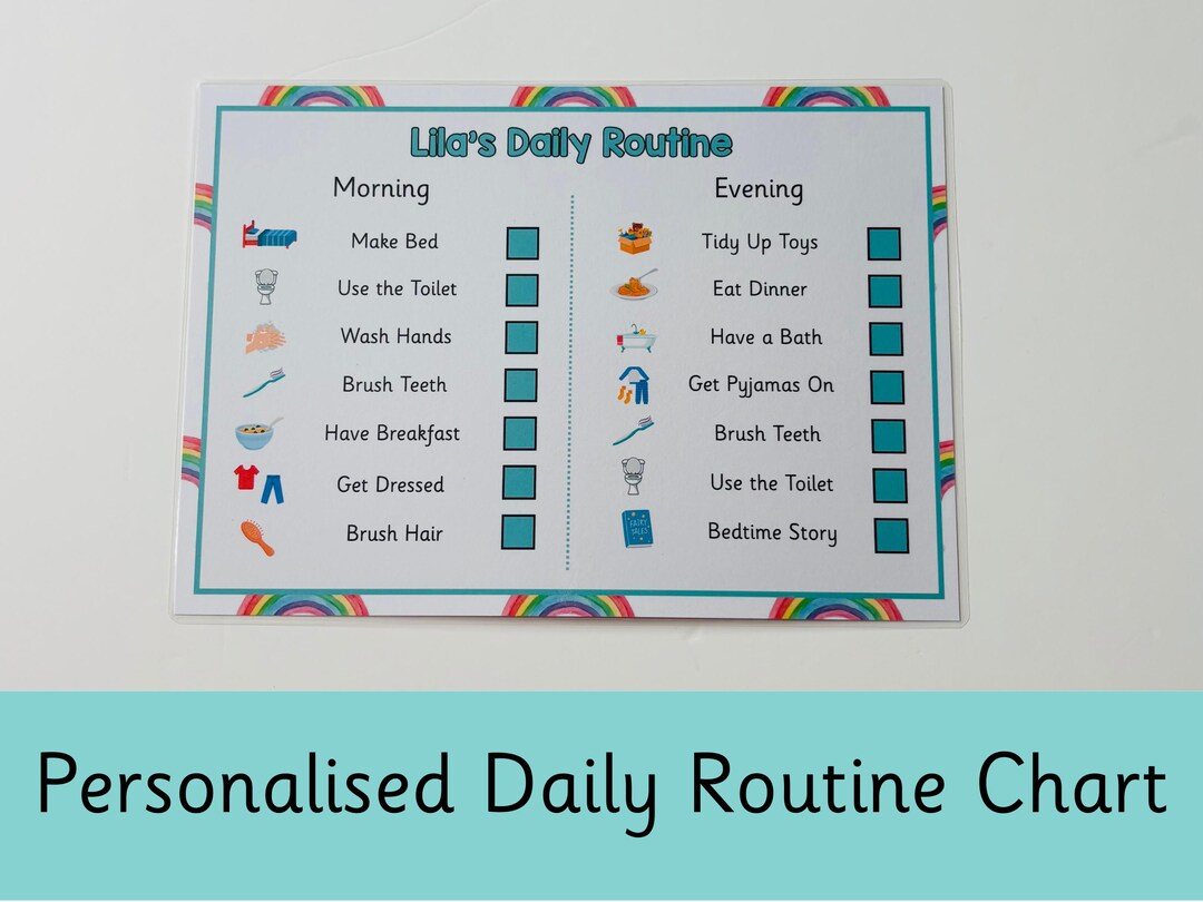 Daily Routine Sen Template Personalised Daily Routine Chart | Daily Timetable | Visual Aid | Daily ...