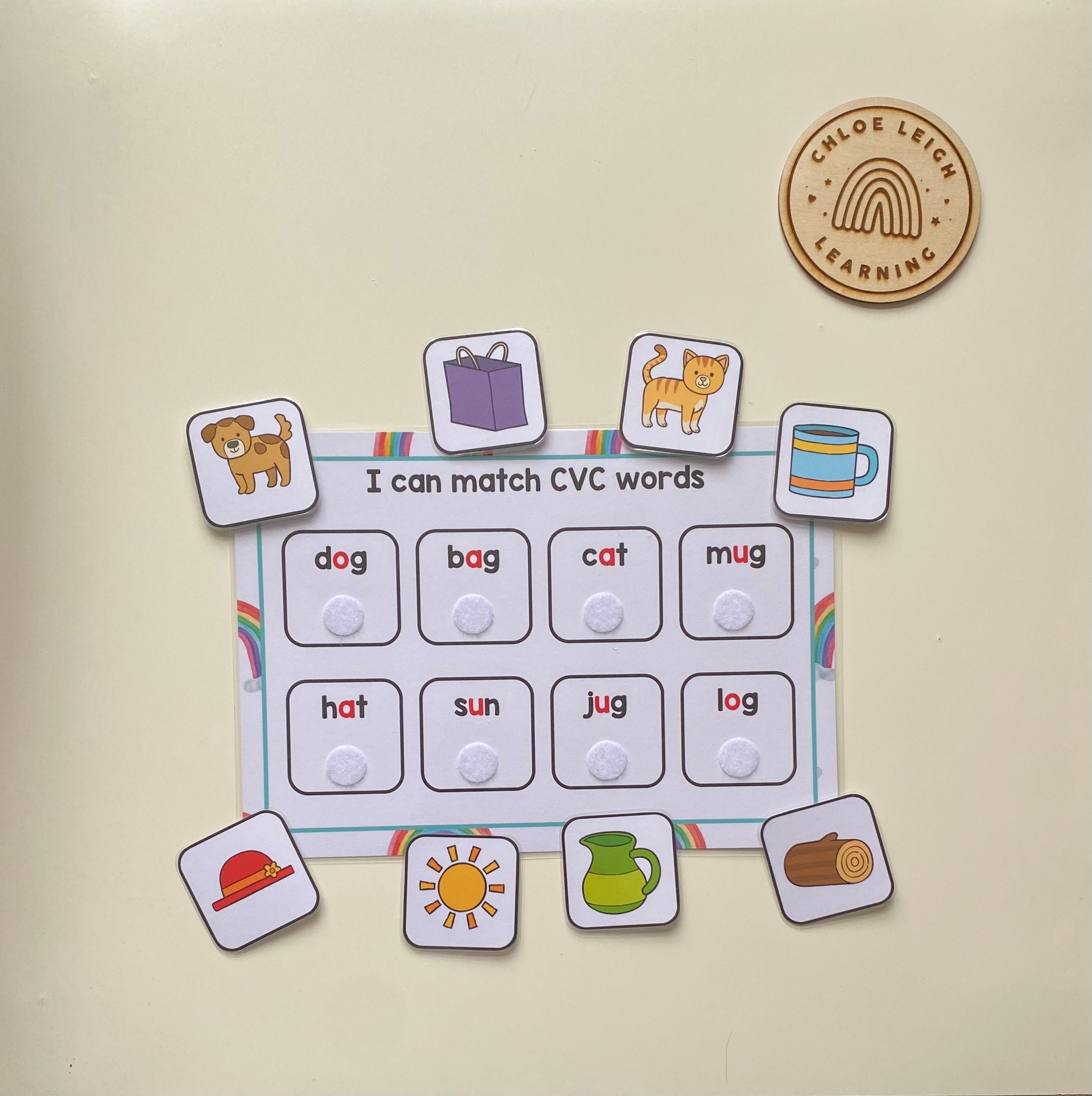 CVC Words Velcro Matching Sheets | Phonics Learning | Early Years ...