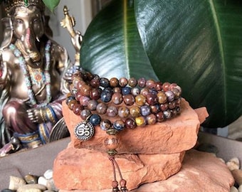 Soul Mastery Triple Wrap Mala Bracelet | Genuine African Pietersite | Reiki Infused Mala Beads | Powerful Spiritual Guidance | Intuition