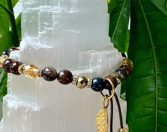 NEW! Divine Power Mala Bracelet | Sparkling Citrine | Pietersite | Pyrite | AAA Luxury Crystals | Magic | Money | Success | Heavenly Wisdom