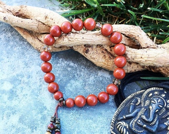 Safe & Secure Mala Bracelet | AAA Red Jasper | AAA Picasso Jasper | Luxury Gemstones | Reduces Stress | Increases Life Force Energy