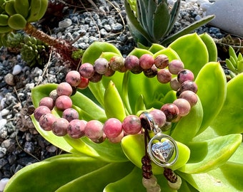 Forever Soulmate Double Mala Bracelet | Luscious Pink Rhodonite Gemstones | Rose Quartz | Garnet | Attract or Deepen Lasting Love