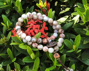 Ananda Bliss Double Mala Bracelet | RARE Creamy Caramel Brazilian Crazy Lace Agate Gemstones | Happiness | Joy |  Laughter | Balance