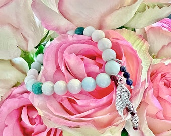 Just Breathe Mala Bracelet | AAA Peruvian Amazonite | AAA Amazonite | AAA White Moonstone | Green Moonstone | Sapphire | Soothing Gemstones