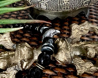 Men’s Eagle Spirit Mala Bracelet | Hawk Spirit | Onyx | Rare Shungite | Hematite | Red Tiger Eye | Higher Perspective | Drive | Strength