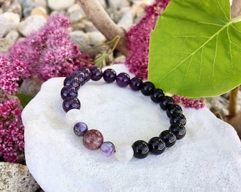 Grief Mala Bracelet | Luxury Healing Mala Beads | Obsidian | Amethyst | Tourmaline | Charoite | Moonstone | Loss | Sadness | Heart Healing