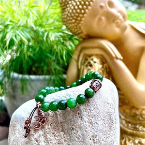 Men’s Spiritual Wealth Mala Bracelet | Gorgeous AAA Natural Siberian Jade Gemstones | Premium Mala Beads | Money | Prosperity | Abundance