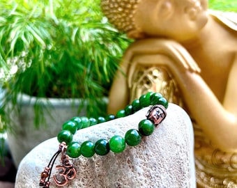 Men’s Spiritual Wealth Mala Bracelet | Gorgeous AAA Natural Siberian Jade Gemstones | Premium Mala Beads | Money | Prosperity | Abundance