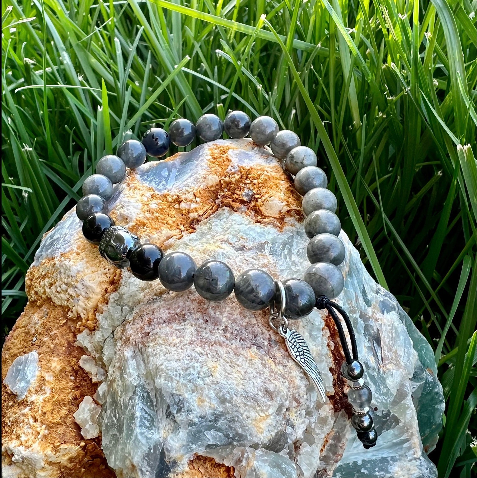 Anxiety Bracelet, Carnelian & Black Onyx Gemstones