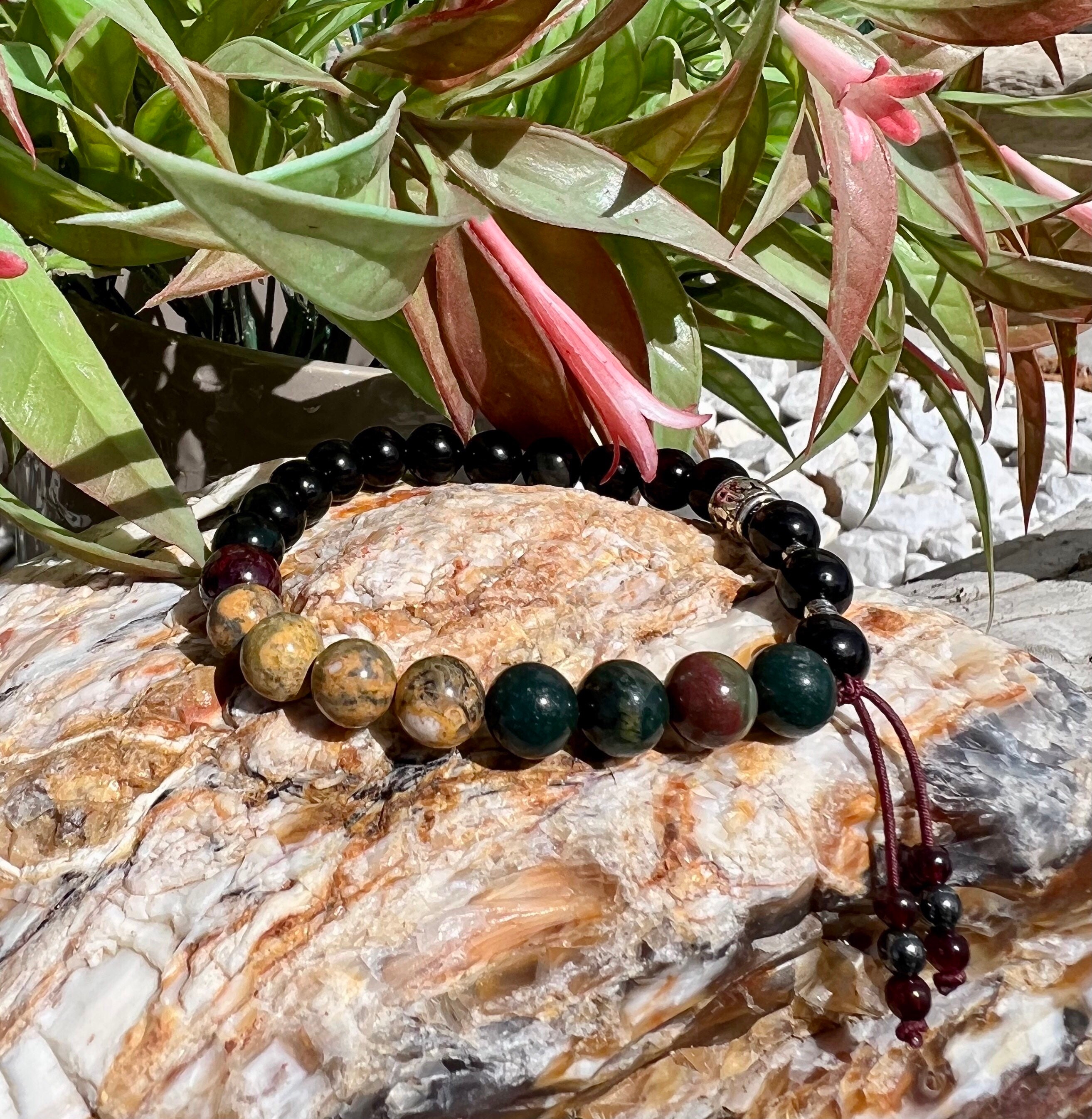 Tiger Eye with Black Tourmaline Combination Beads Bracelet