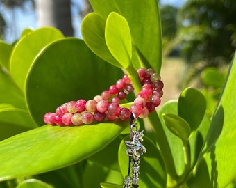 NEW! Unicorn Mala Bracelet | Gorgeous Watermelon Tourmaline and Ruby Gemstones | .925 Sterling Silver | Unconditional Love | Uniqueness