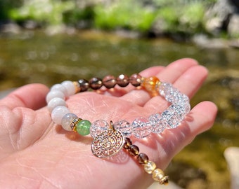 New Chapter Mala Bracelet | Beautiful Moonstone | Smoky Quartz | Sunny Citrine | Adventurine | Success | New Opportunity | Clear Path