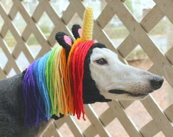 Unicorn Crochet Snood for Greyhounds