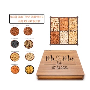 Wedding Gifts for Guests, Personalized Wedding Gift , Gifts Box for Weddings, Wooden Bridal Shower, Announcement, Wedding Gifts Box, Nuts