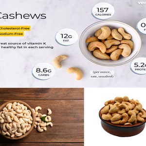 Whole Unsalted Cashews, Roasted Quality Healthy Cashew Nut Natural Nuts, Non-GMO Vegan Paleo Keto Friendly Superfood Snack Nuts, Gluten Free