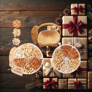 Gourmet Mixed Nuts Gift Set: Wooden Basket, Birthday Thank You