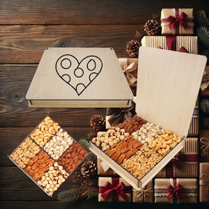 Nuts Gift Basket, Birthday Gift for Dad, Mom Gift, Girlfriends Gift, Couple Gift First for Men Women, Couple Presents Box, Valentine&#39;s Day