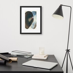 Antique &quot;Blue Mussel&quot; Art Print (circa 1804) - Framed with Mat