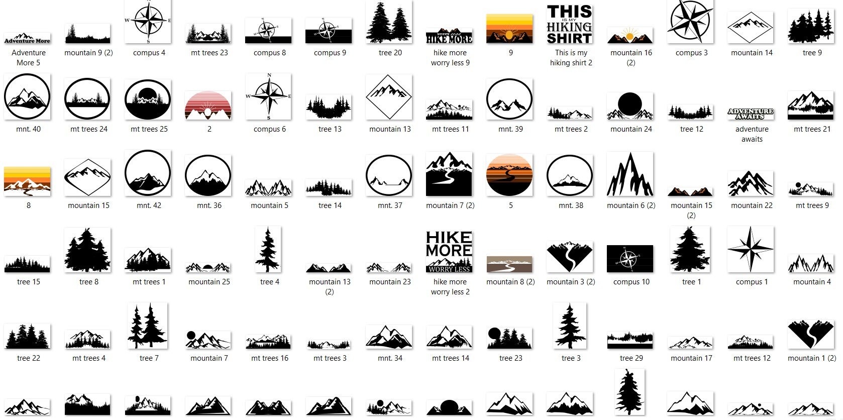 200 Outdoor SVG Bundle , DXF Bundle, Files for Cricut, PNG Bundle ...