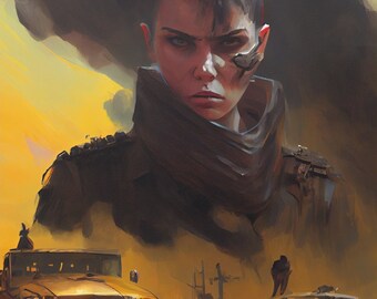 Mad Max Fury Road Apocalyptic Satin Movie Poster Art "Imperator Furiosa Fiery Road"