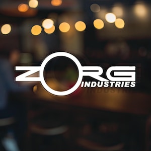 May include: White logo on a black background with the text "ZORG INDUSTRIES".