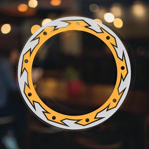Xena Warrior Princess Chakram Vinyl Decal - Two Tone Silver & Gold Design