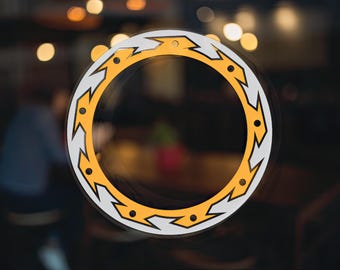 Xena Warrior Princess Chakram Vinyl Decal - Two Tone Silver & Gold Design
