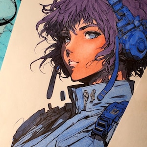 Ghost in the Shell: Major Motoko Kusanagi Adult Coloring Page Instant Download Light Images Volume 1