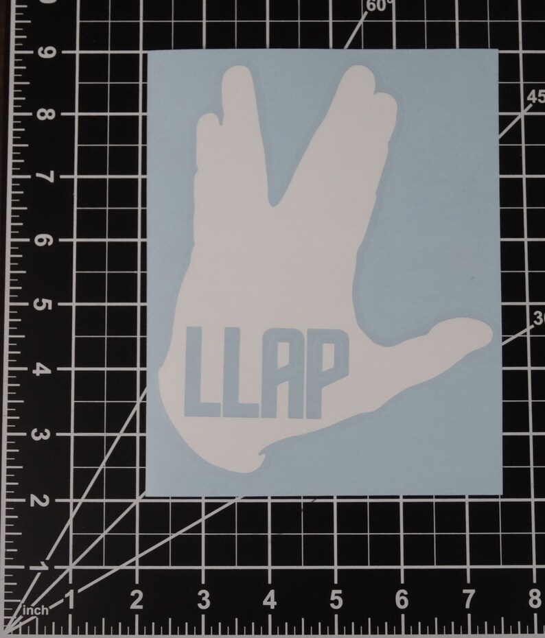 Star Trek LLAP Live Long and Prosper Vinyl Decal, Car Accessory, Laptop Sticker or Instant Pot Decal image 9