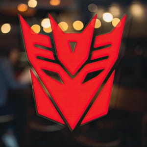 Transformers Decepticon Emblem Vinyl Decal, Car Accessory, Laptop Sticker or Instant Pot Decal
