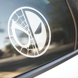Deadpool Spiderman Mask &quot;Spidypool&quot; Truck Decal, Car Decal or Laptop Sticker Vinyl Decal