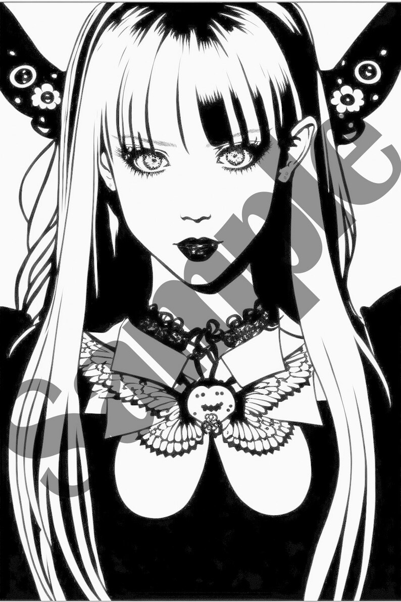 Goth Girls Adult Coloring Pages Beautiful Women in Gothic Clothing to Color Volume 1 image 8