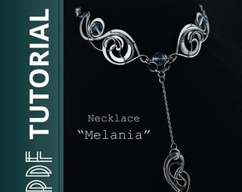 PDF tutorial: Elegant necklace in the wire wrap technique with beads Step by step  Wire Wrapped Jewelry Tutorial