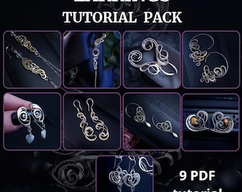 Unique PDF Tutorial for 9 Wire Wrapped Earring Designs DIY jewelry