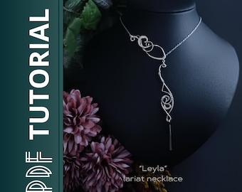 Wire Wrapping PDF Guide Lariat Necklace Pattern DIY Step-by-Step Instructions Jewelry Making