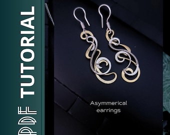 Tutorial Wire Wrap Asymmetric Earrings Step-by-Step PDF
