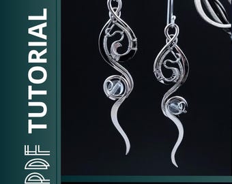 PDF Wire Wrap Tutorial | Symmetrical Beads Earrings  | Handmade Earring Tutorial | Step-by-Step Jewelry Making Guide