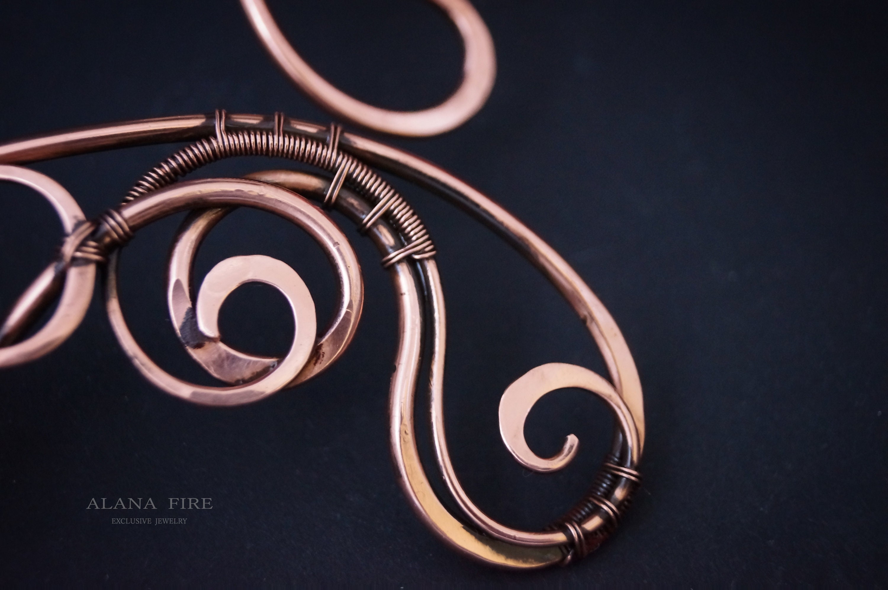 Wire Necklace Copper Necklace Collar Necklace Statement Etsy