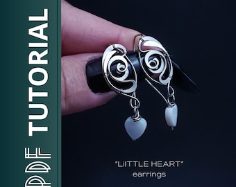 Wire Wrap Ohrringe Tutorial “Kleines Herz” • PDF Schritt-für-Schritt Schmuckherstellung-Anleitung