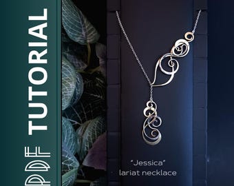 Wire Tutorial “Jessica” Lariat Necklace PDF Wire Art Jewelry Step-by-Step Guide