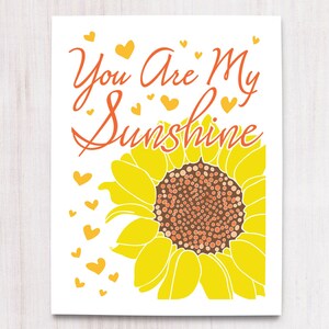 You Are My Sunshine, Instant Download, Nursery Wall Art, Sunflower Print, Baby Shower, Baby Gift, Gift for Daughter, Wall Decor