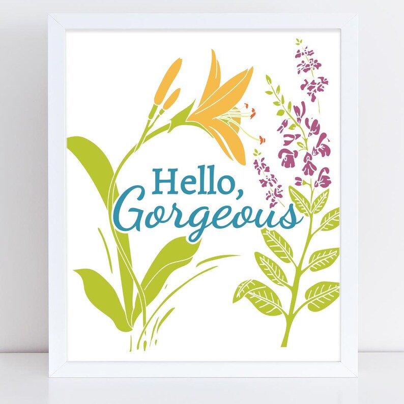 Hello Digital Download Bathroom Signs Gift for Etsy