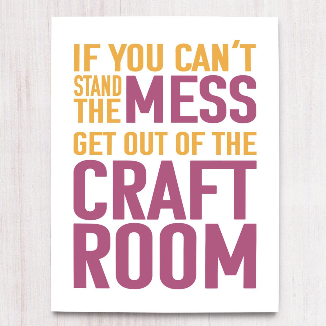 Craft Room Sign, Mess Quote, Printable Art, Wall Decor, Instant ...