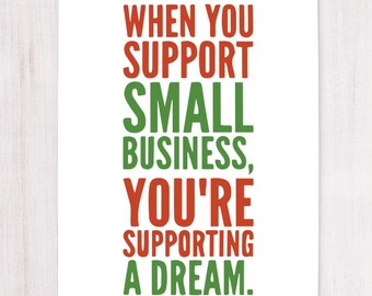 Support Small Business, Printable Art, Wall Decor, Instant Download, Craft Show Display, Gift for Artists, Entrepreneur Gift, Buy Handmade