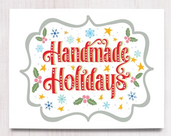 Handmade Holidays, Printable Art, Wall Decor, Instant Download, Support Artists, Craft Show Display, Gift for Artists, Buying Handmade